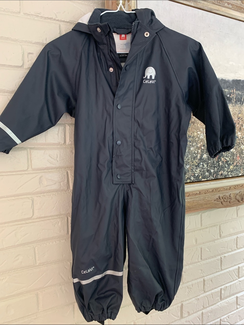 CeLaVi Navy Waterproof Kids Rain Suit with Reflective Trim